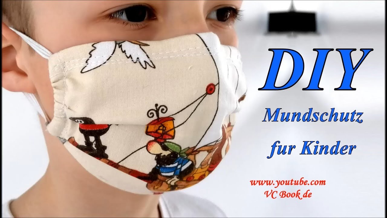 DIY Mundschutz für Kinder mit Nasenbügel selber nähen. Gesichtsmaske. DIY Face Mask