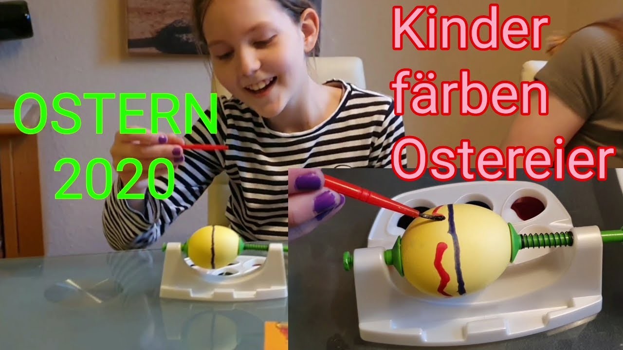 Kinder färben und bemalen Ostereier - Ostern 2020 gestalten & basteln