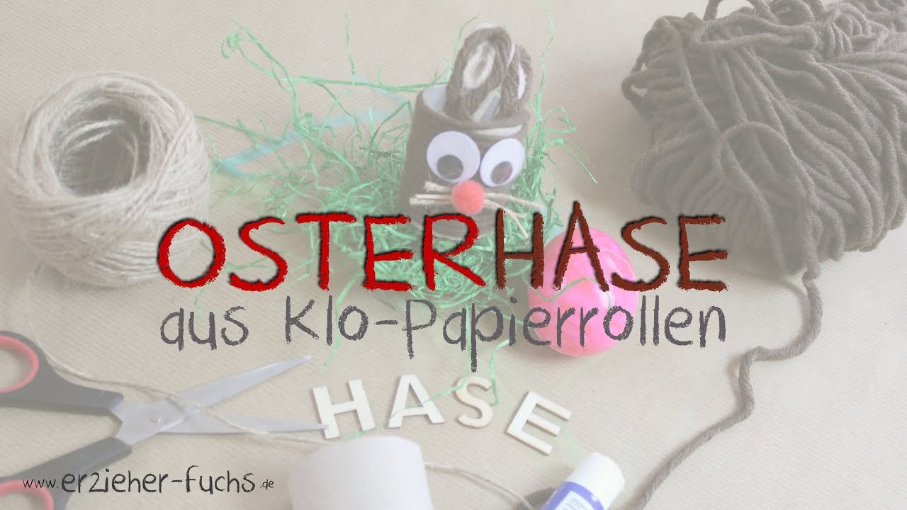 Osterhase aus Kol-Papierrollen basteln - zu Ostern. für Kinder
