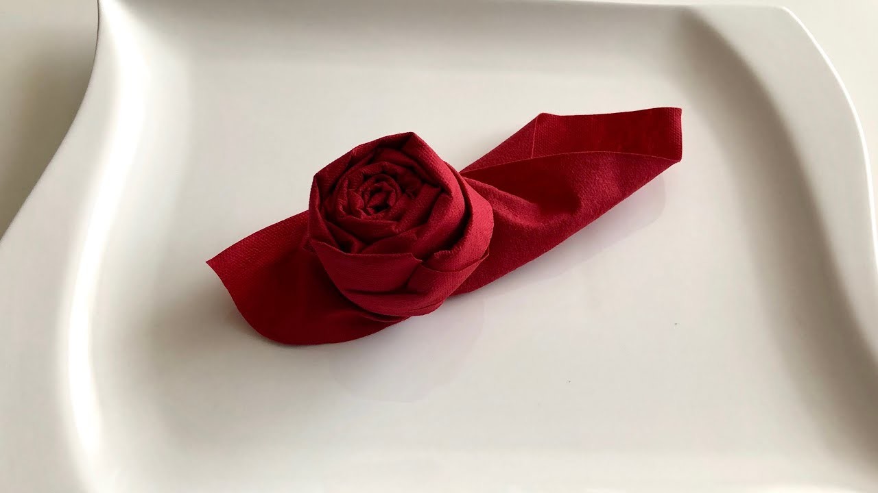 Servietten falten Rose ???? - Blumen Tischdeko - Bastelideen für den Frühling DIY