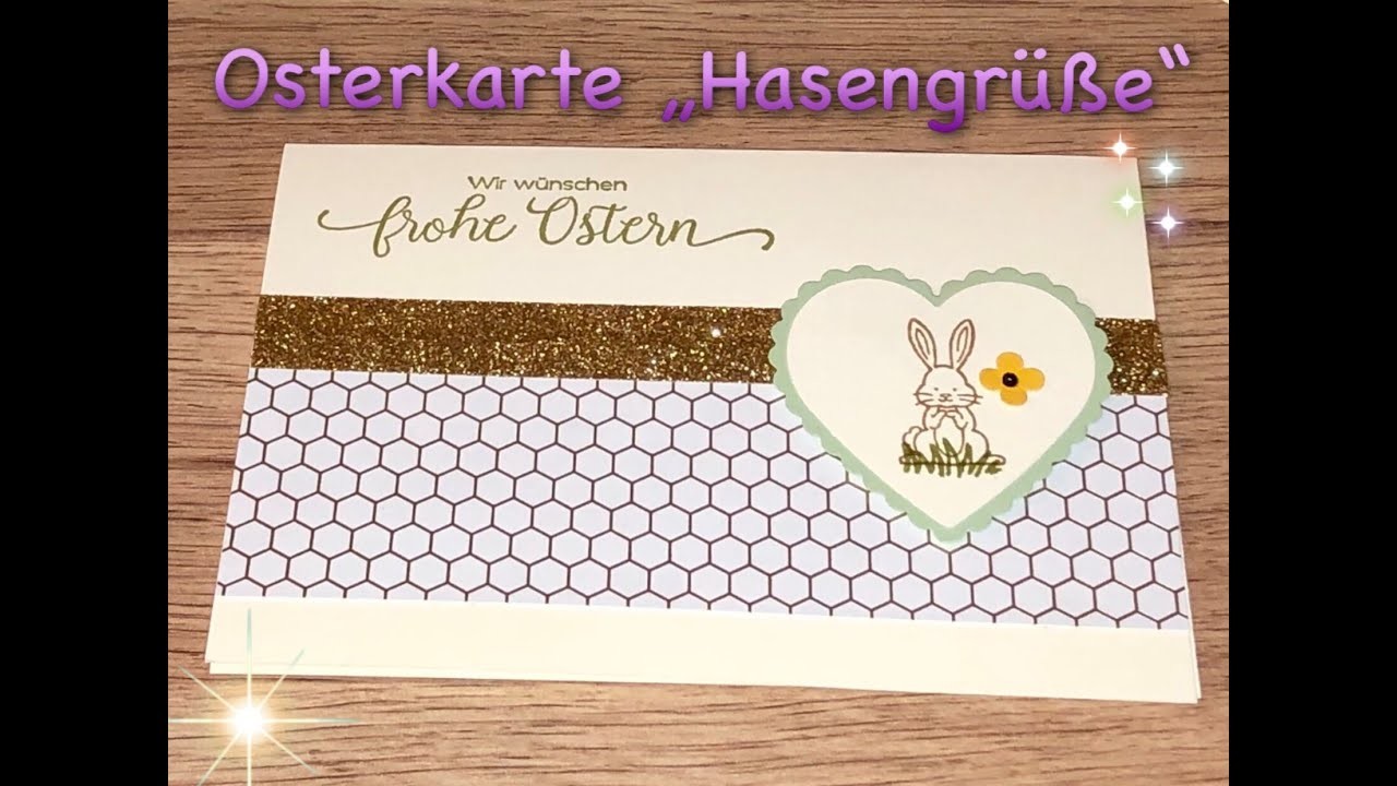 Stampin´ Up! elegante Osterkarte "Hasengrüße" (DSP Bienengold)