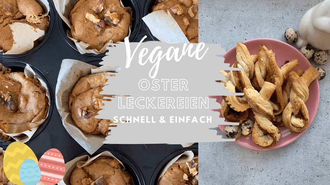 2 VEGANE OSTER REZEPTE. Karottenmuffins & Hasen - Zimtschnecken