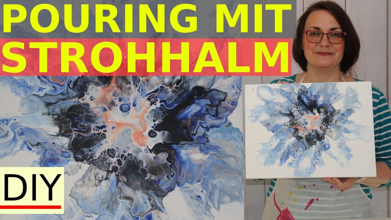 Acrylic Pour Flowers mit Strohhalm - Blumen in Acryl Gießtechnik | DIY