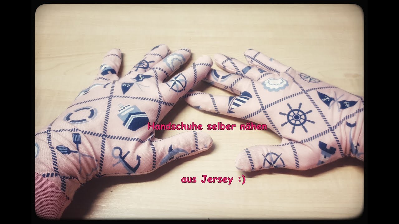 Behelfs Handschuhe selber nähen aus Jersey Stoff. Corona DIY Tutorial