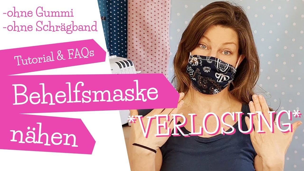 BehelfsMundschutz Maske nähen ohne Gummi & ohne Schrägband | DIY face mask | Nähanleitung |#maskeauf