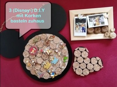 D.I.Y mit Korken Disney inspiriert 3 Stück Bilderrahmen Pinnwand Untersetzer Basteln zuhause