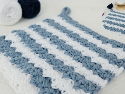 Einfaches Häkelmuster - das Blanket Stitch - Einfacher Topflappen