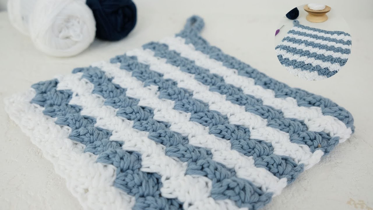 Einfaches Häkelmuster - das Blanket Stitch - Einfacher Topflappen