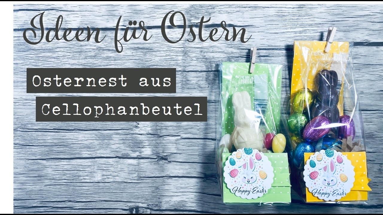 Osternest aus einer Cellophantüte basteln