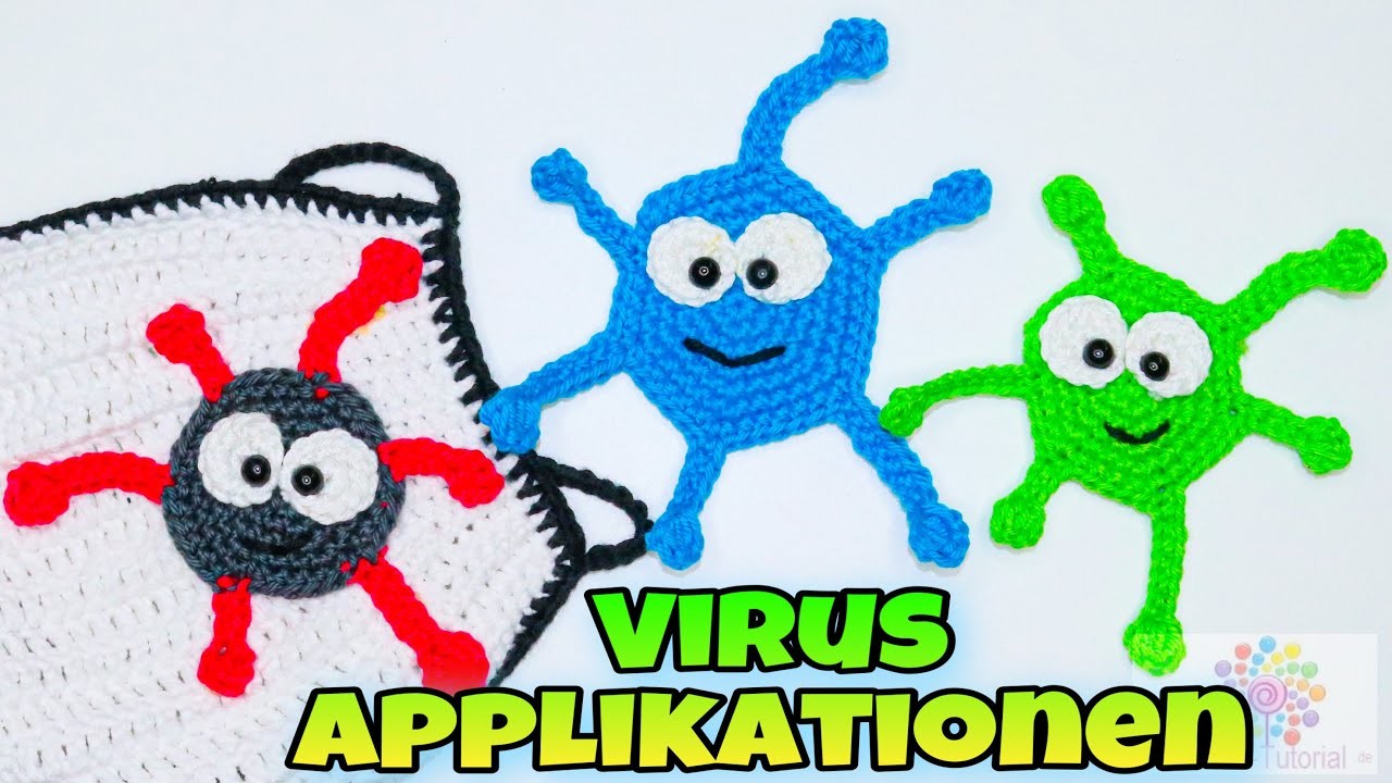 Süße Virus Applikation - Häkeln KümaTutorials