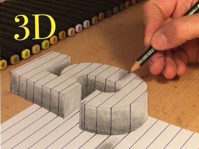 3D Zeichnen lernen für Anfänger Wie zeichnet Nummer 5 - How to Draw 3D creation ilussion