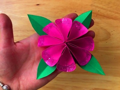 Basteln mit Papier: Blume als Geschenk selber machen Origami Bastelideen