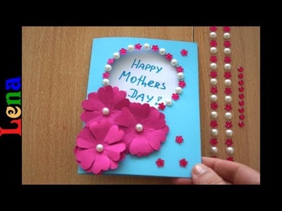 Blumen Karte zum Muttertag basteln - Mother day flower card - открытка на день матери