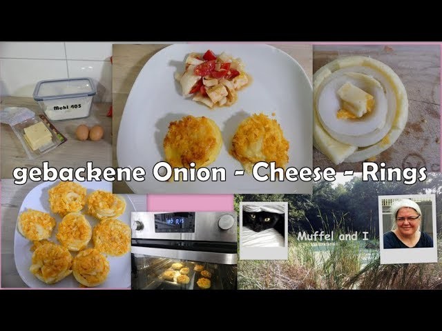 Gebackene Onion Cheese Rings, panierte Zwiebelringe