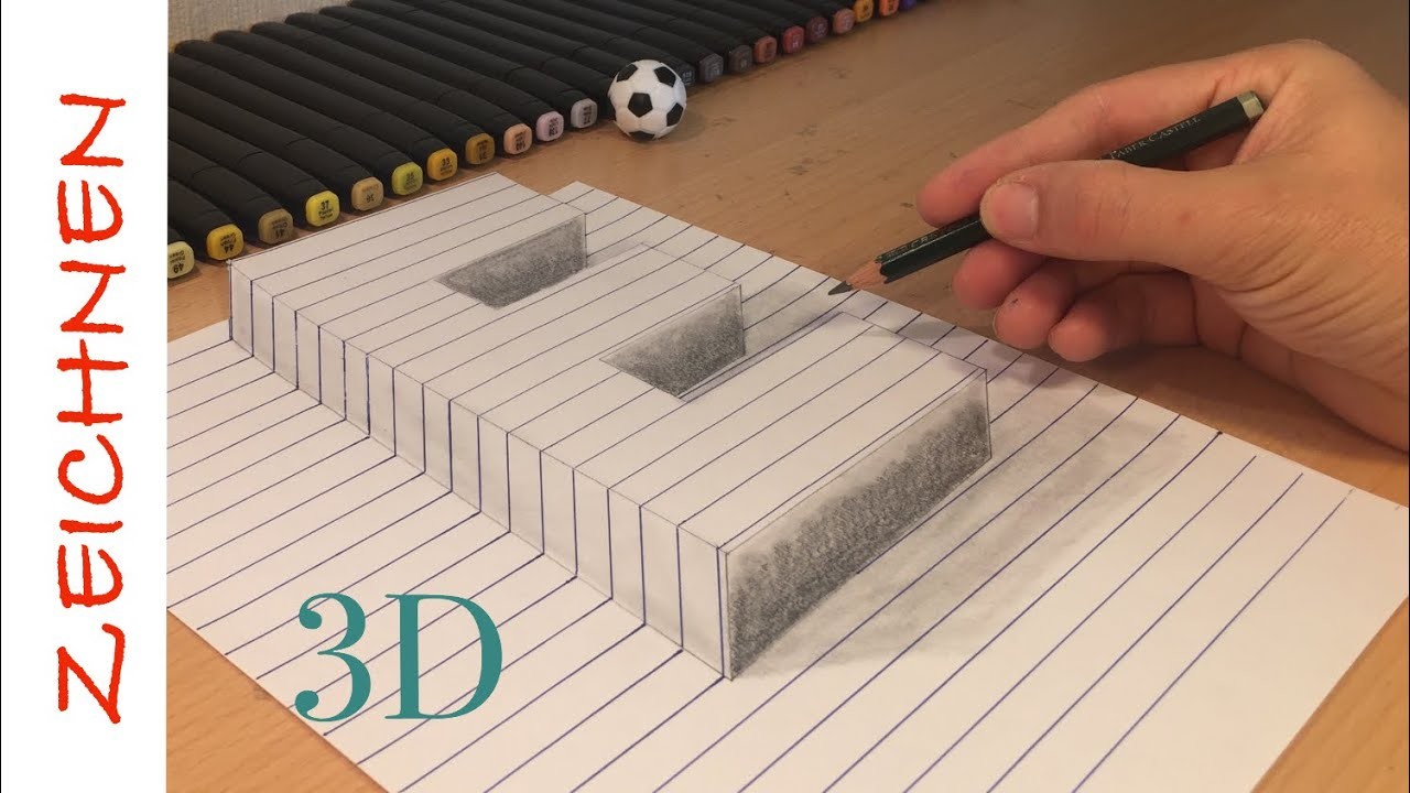 3D Zeichnen lernen für Anfänger Buchstaben E - How to Draw 3D creation ilussion