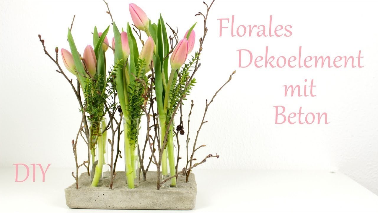 DIY | Florales Dekoelement mit Beton | Blumendeko | Ganzjahresdeko | Just Deko