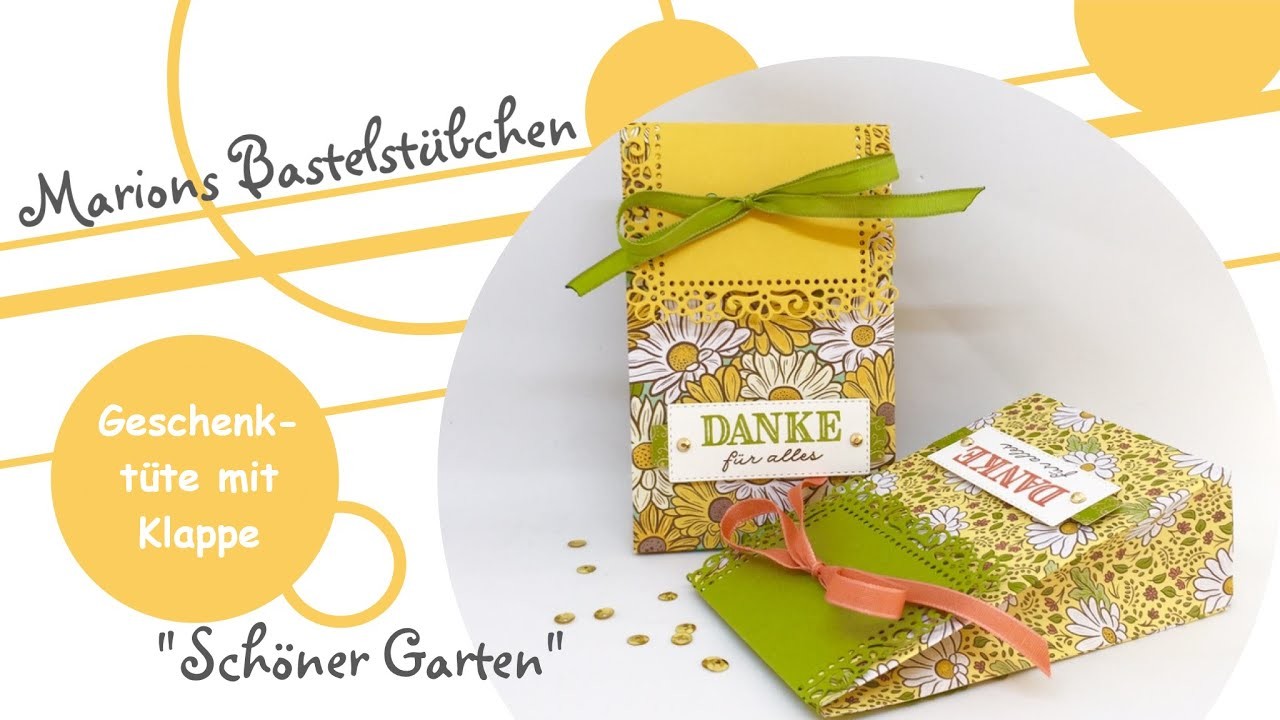 Geschenktüte mit Klappe mit "Schöner Garten" von Stampin´ Up!