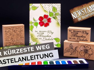 Grusskarte "Der kürzeste Weg" Bastelanleitung mit Papier und Stempeln - Karte basteln DIY Tutorial