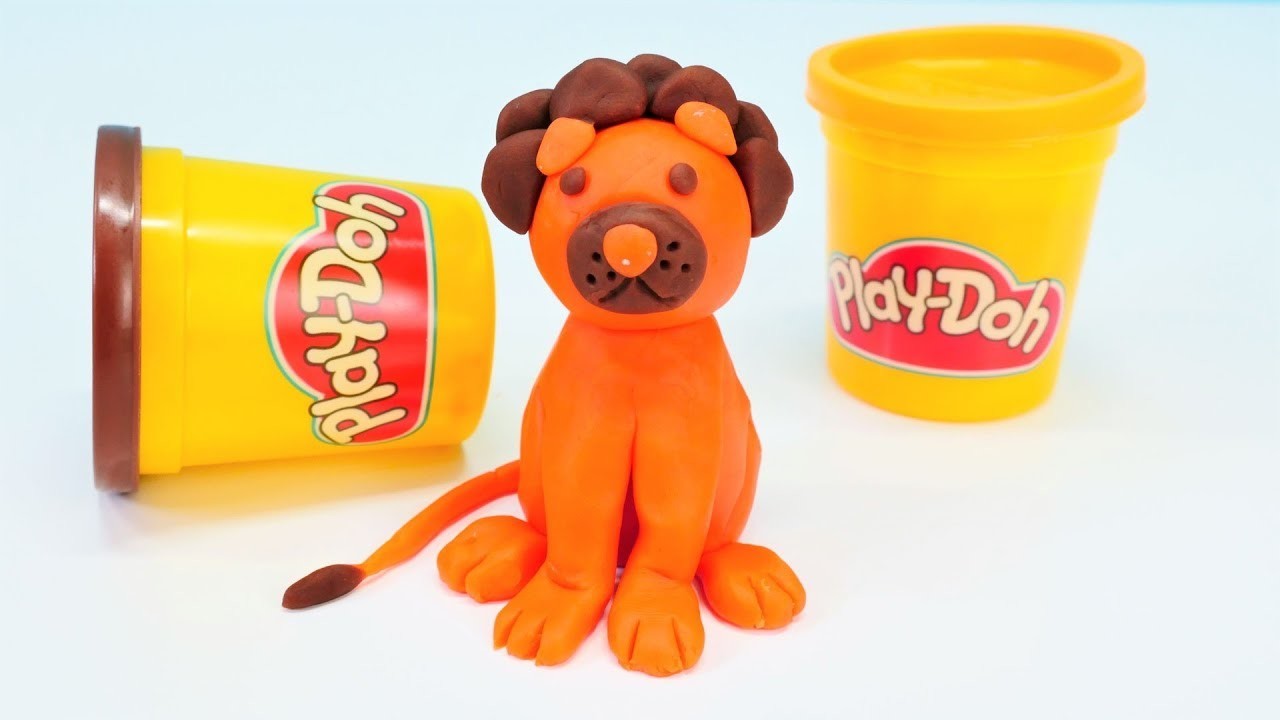 Play Doh Schule. Wir machen aus Knete einen Löwen. Video für Kinder.