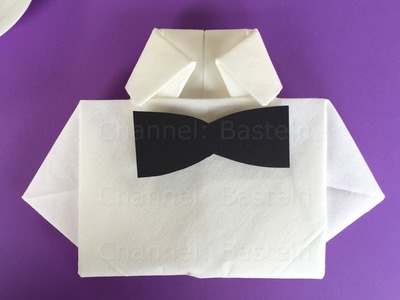 Servietten falten Hemd - Deko zur Hochzeit. Vatertag basteln - Geschenk selber machen - Origami
