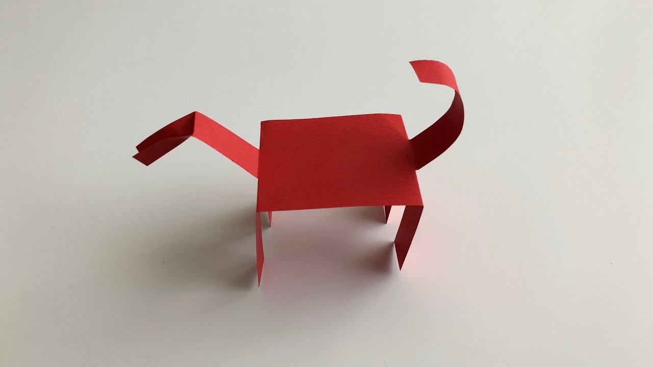 Spielzeug aus Papier basteln - Hund aus Papier - Bastelideen für Kinder - DIY moving dog