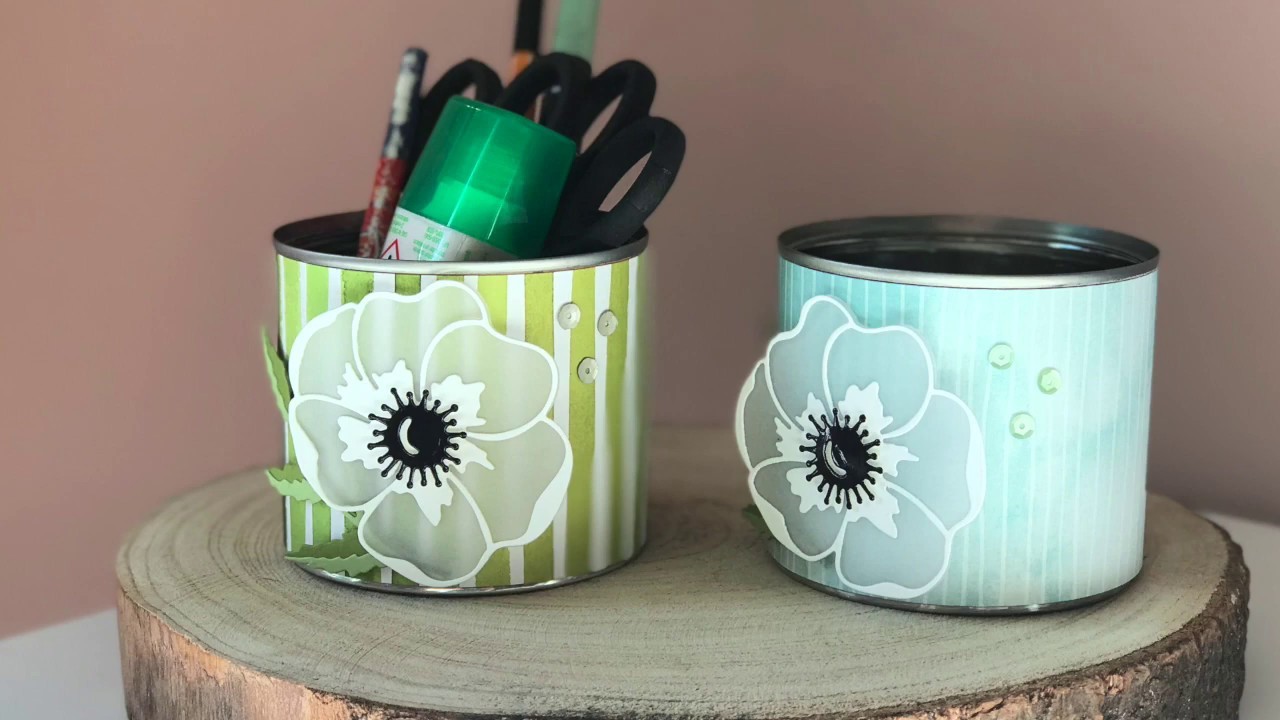 Upcycling Bastelutensilo |  Dose für Schere, Tombow und mehr | Mohnblütenzauber | Stampin' Up!