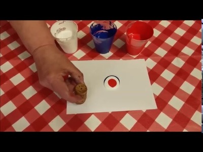 Wir bleiben zu Hause Kindergarten Video 9 Farben Experiment: Schütt Maltechnik mit Korkendruck