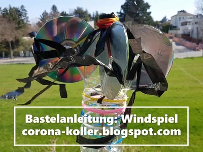 Basteln mit Kinder: Windspiel aus Plastikflasche und Cd