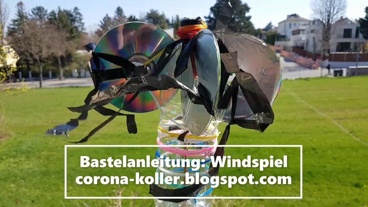 Basteln mit Kinder: Windspiel aus Plastikflasche und Cd