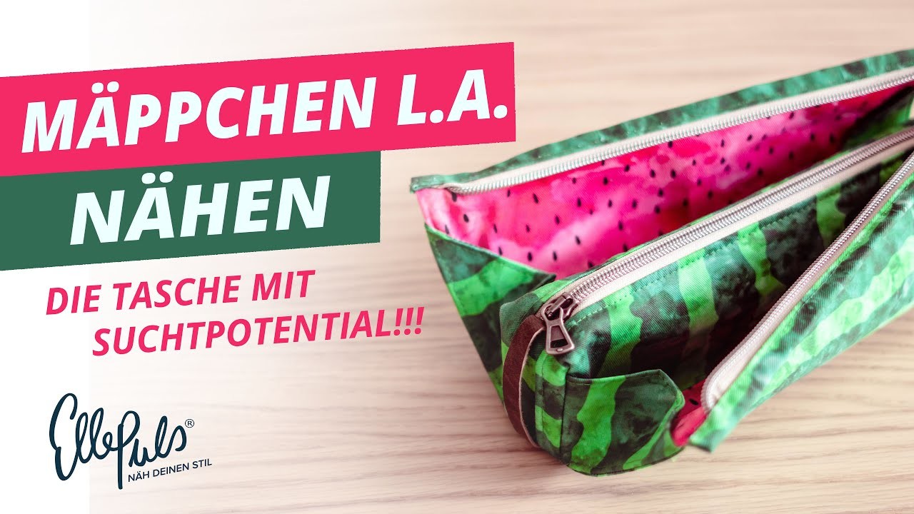 DIY: Mäppchen Tasche selber nähen - Nähanleitung Tasche "L.A."