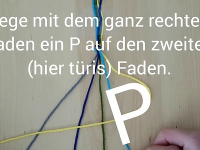 Freundschaftsarmband knüpfen diagonal mit P-Knoten