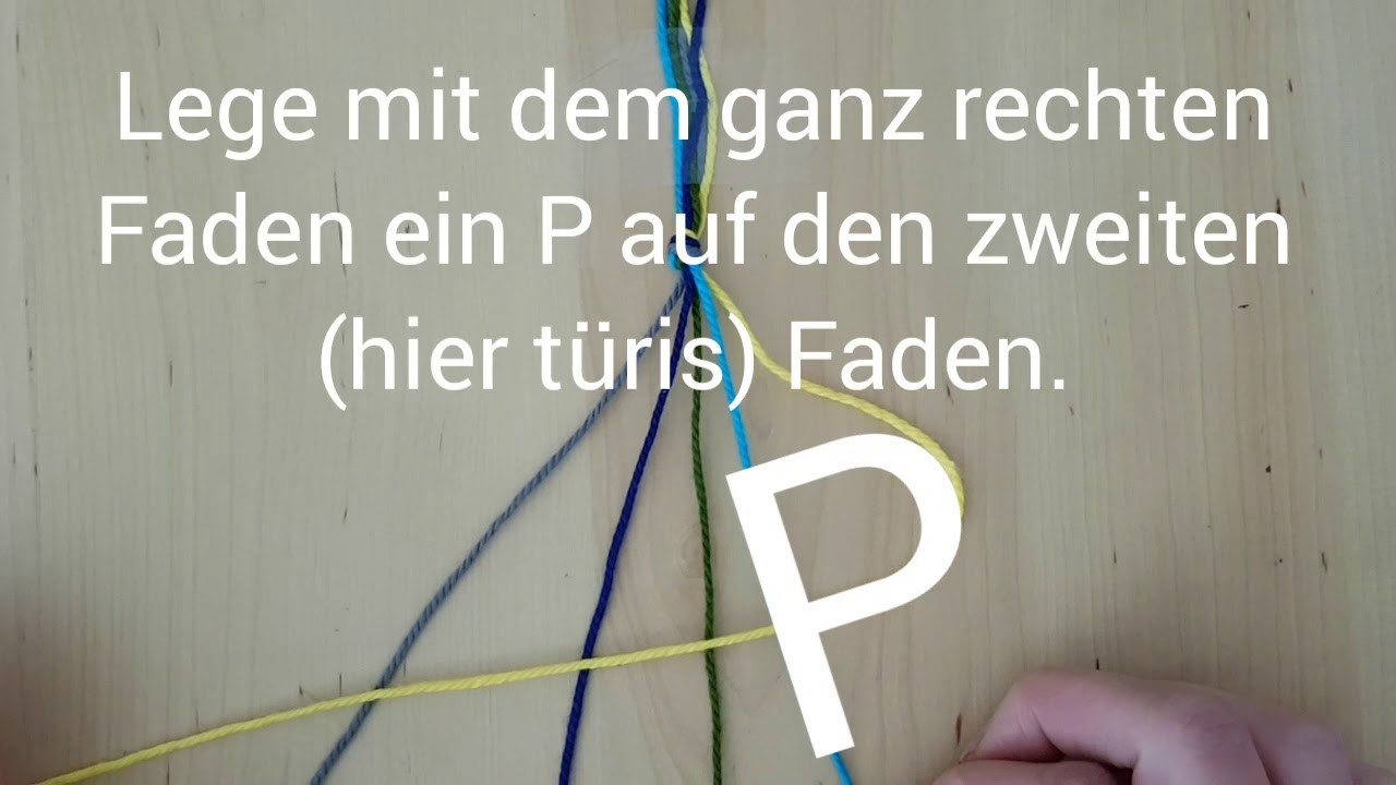 Freundschaftsarmband knüpfen diagonal mit P-Knoten