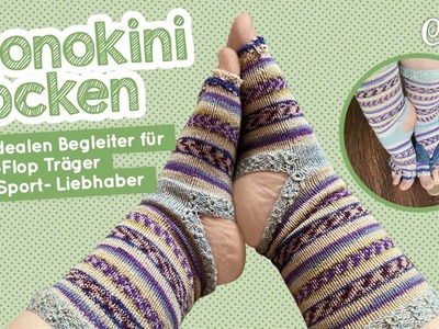 Monokini Socken stricken - die Socken für FlipFlops und Sportbegeisterte #sockenstricken #flipflops