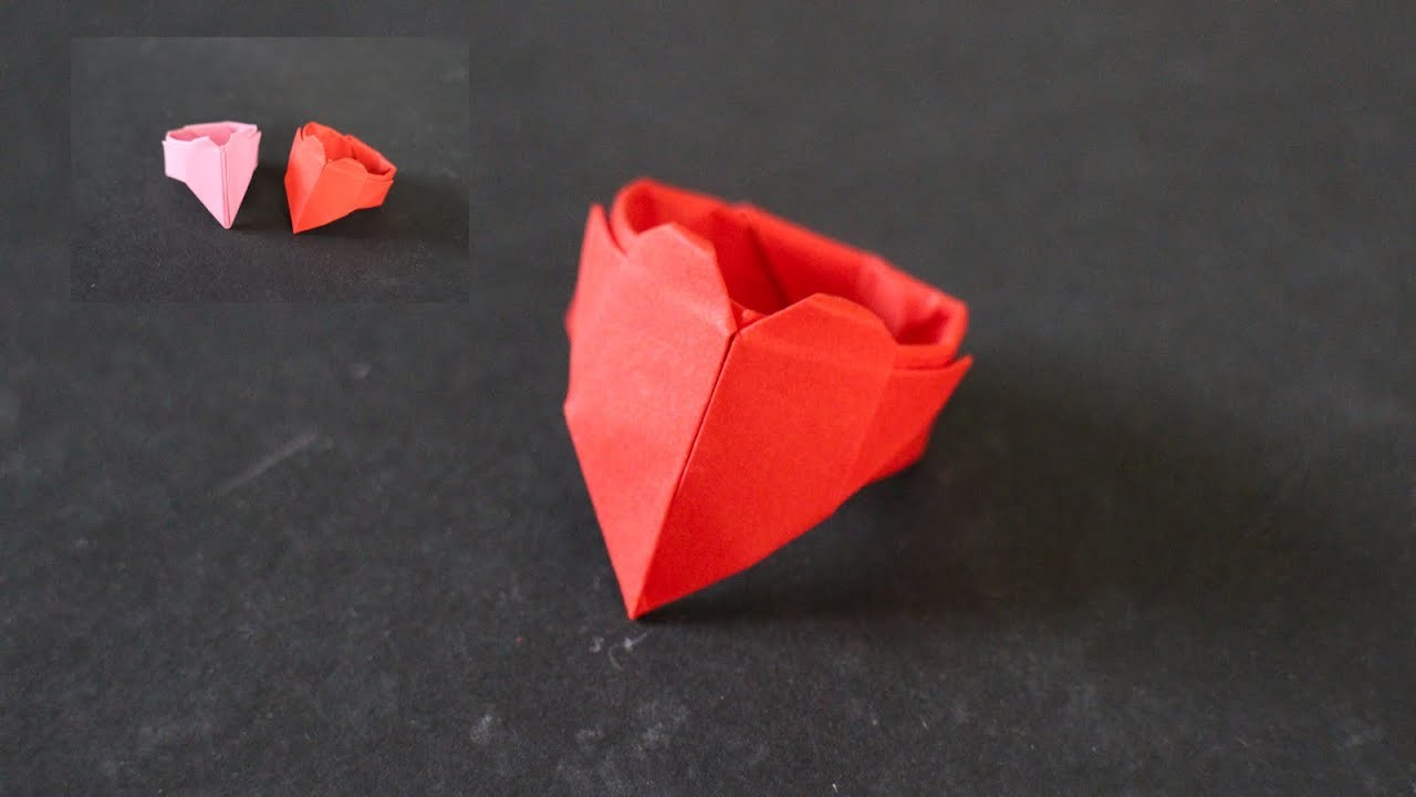 Origami Herz Ring selber basteln mit Papier für Muttertag, Hochzeit, Valentinstag & Geburtstag [W+]