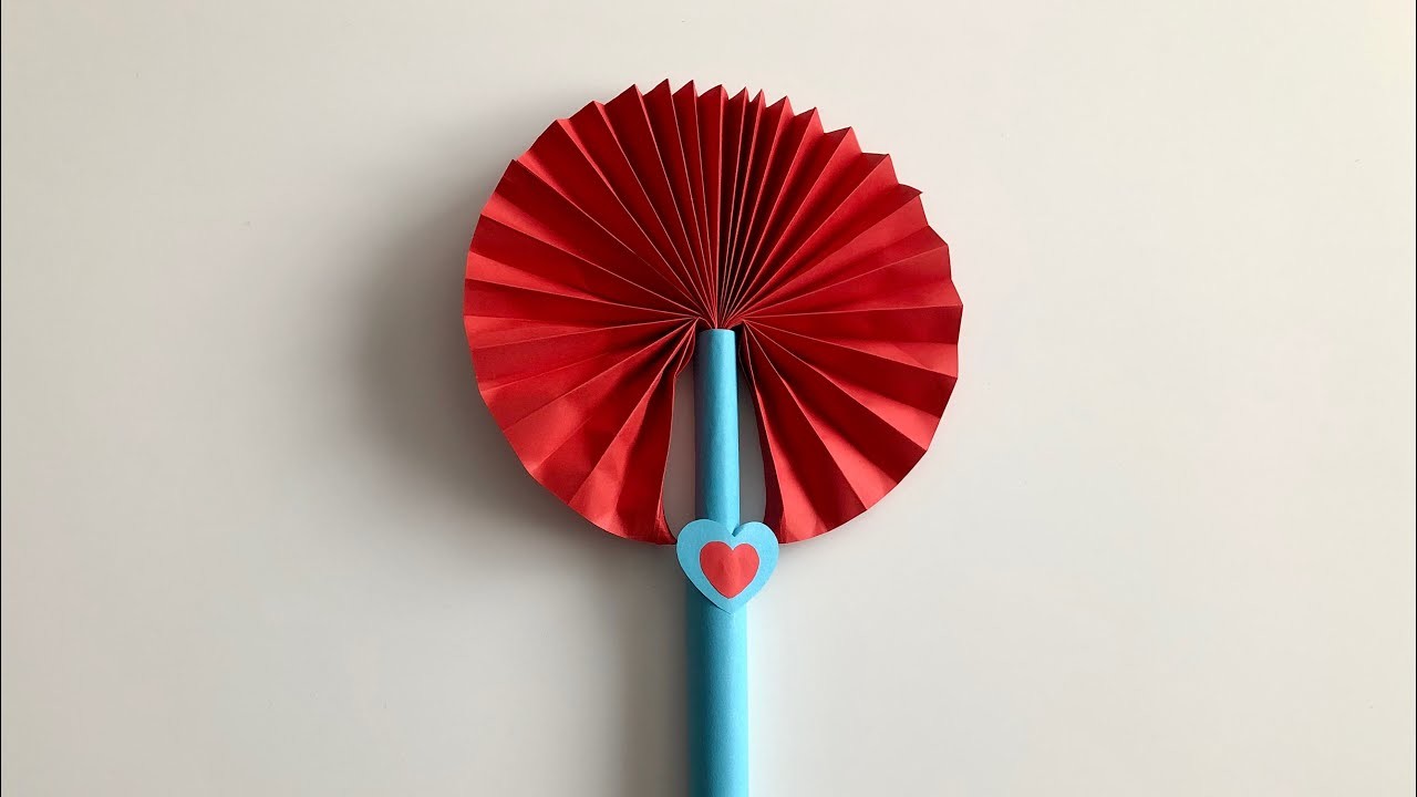 Blumen Papier Fächer basteln - Basteln mit Kindern - DIY Flower Paper Fan easy to make