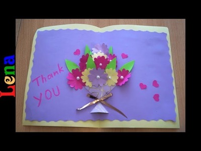 Blumenstrauß Karte zum Muttertag basteln - Thank you Mothers day card - 3D Card DIY
