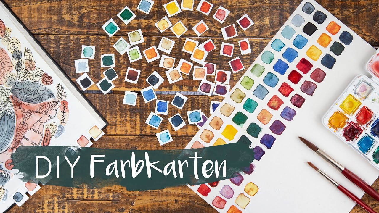 DIY Farbkarten - Farben kombinieren, Swatchen, Farbzusammenstellungen, Wasserfarben