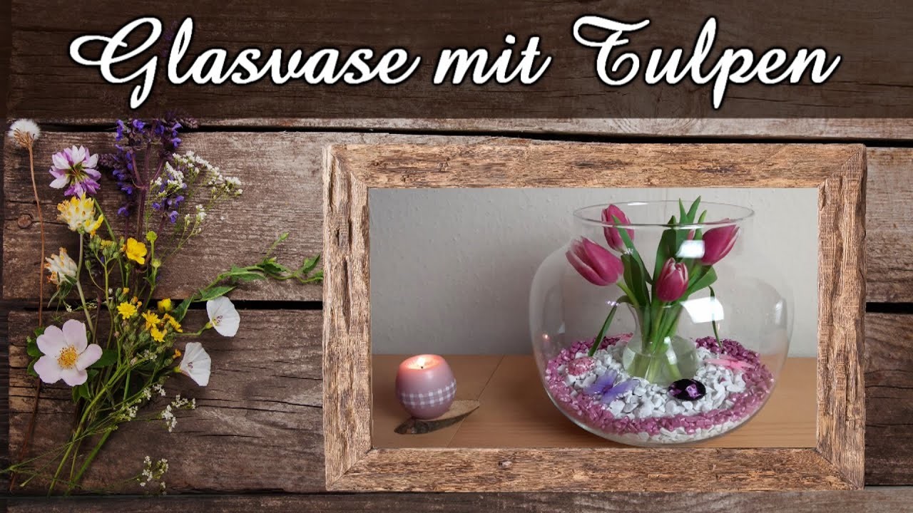 DIY Frühlingsdeko ????Glasvase mit Tulpen ????  Frühlingsanfang 2023