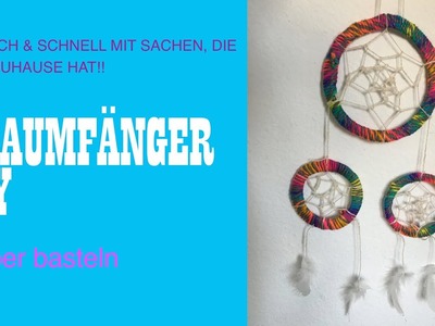 DIY: Traumfänger einfach selber basteln - mit Sachen, die man zuhause hat. Toller Traumfänger!