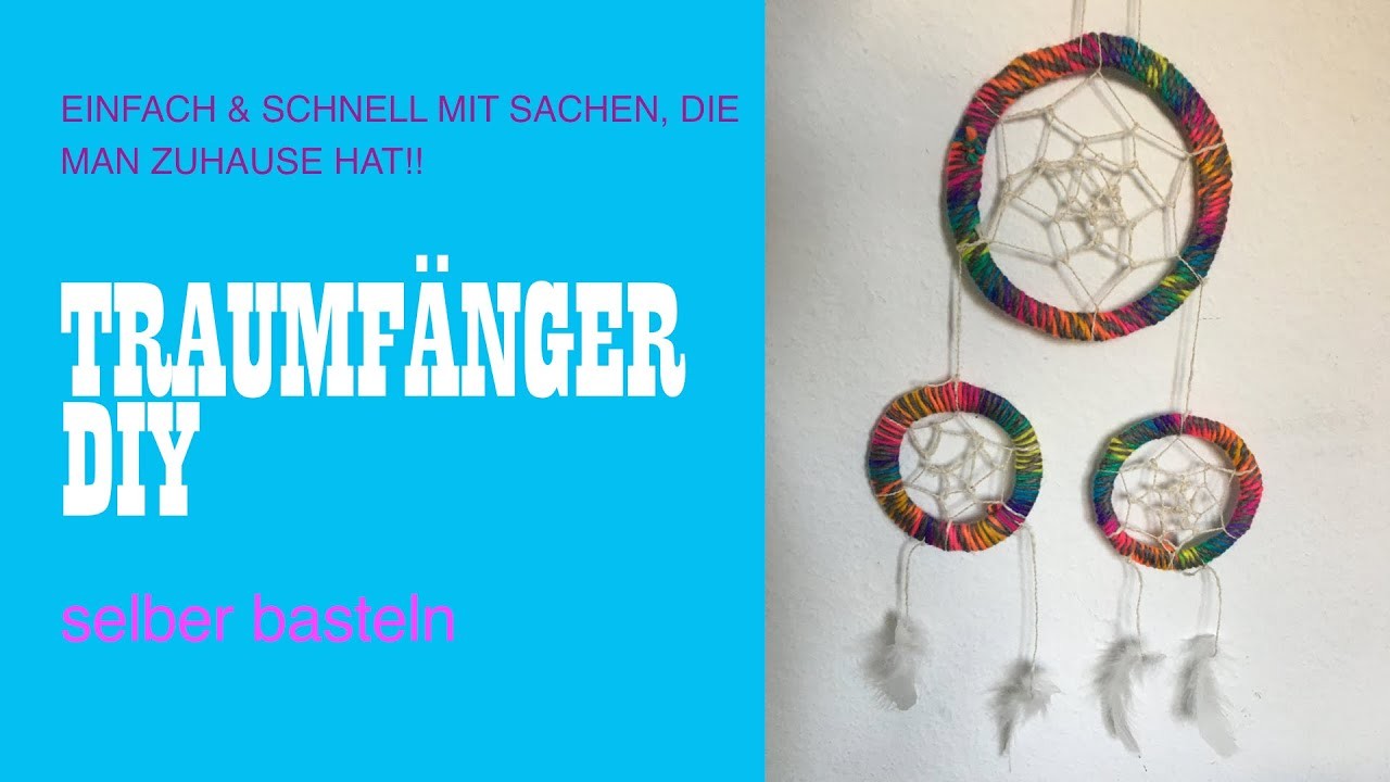 DIY: Traumfänger einfach selber basteln - mit Sachen, die man zuhause hat. Toller Traumfänger!