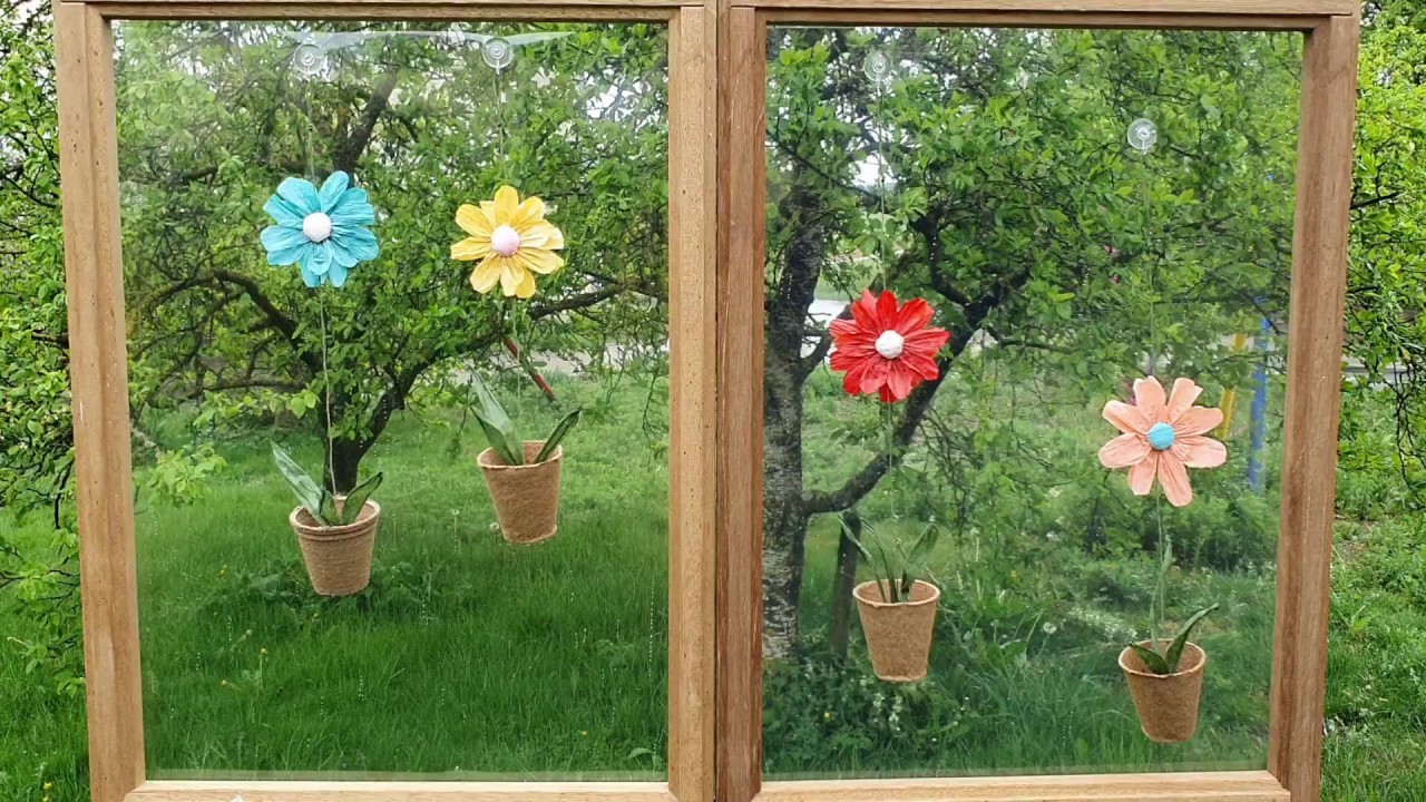 Fensterblumen aus Finnischem Papiergarn