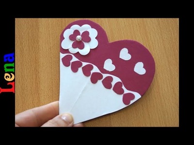 Grußkarte als Herz basteln  ???? how to make heart Card ???? как сделать открытку