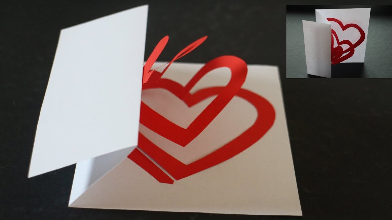 Herz Karte selber basteln mit Papier für Muttertag, Geburtstag, Hochzeit, Valentinstag & Weihnachten