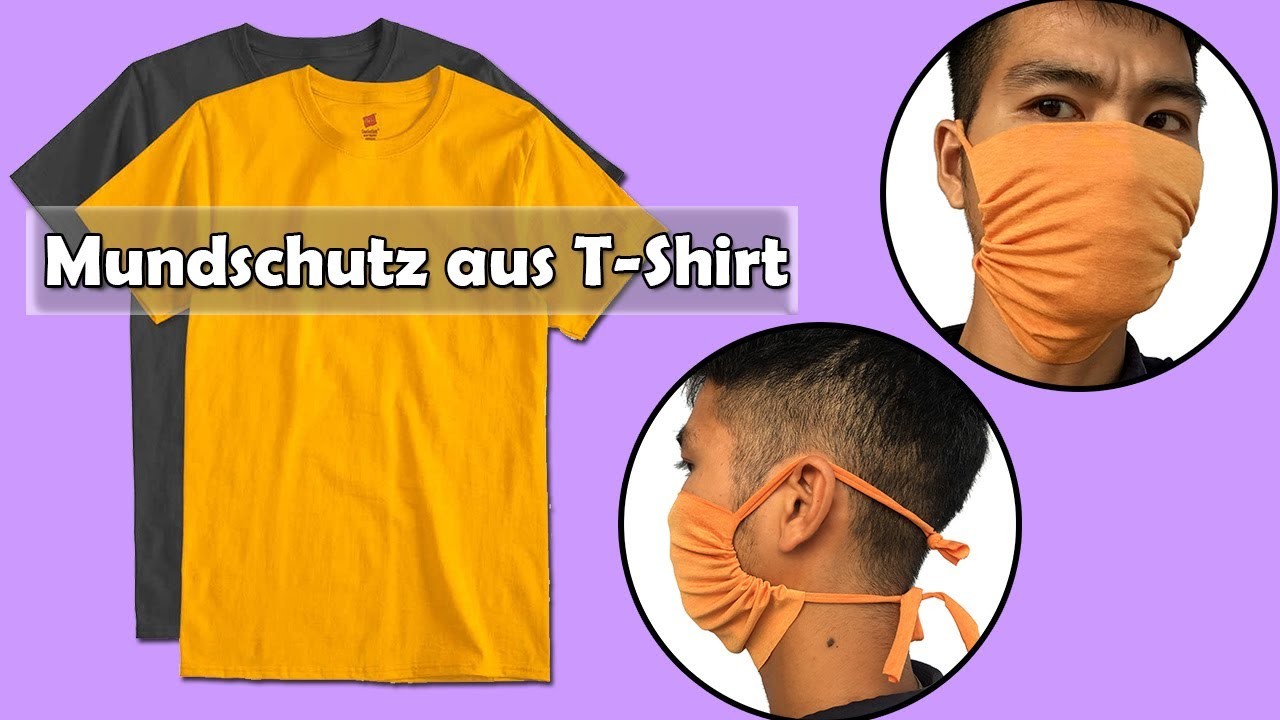 Mundschutz selber machen deutsch: 3 Varianten Mundschutz aus T-Shirt ohne nähen | Maske basteln