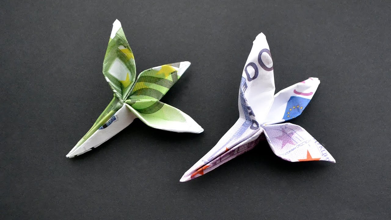 Origami BLATT Euro Geldschein GELD FALTEN | Money Origami LEAF Euro bills | Tutorial