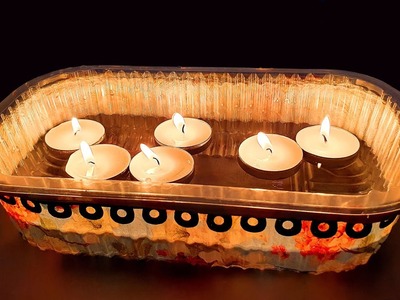 Plastikmüll DIY - Bastelidee: Schale selber machen + Schwimmkerzenbehälter | Upcycling
