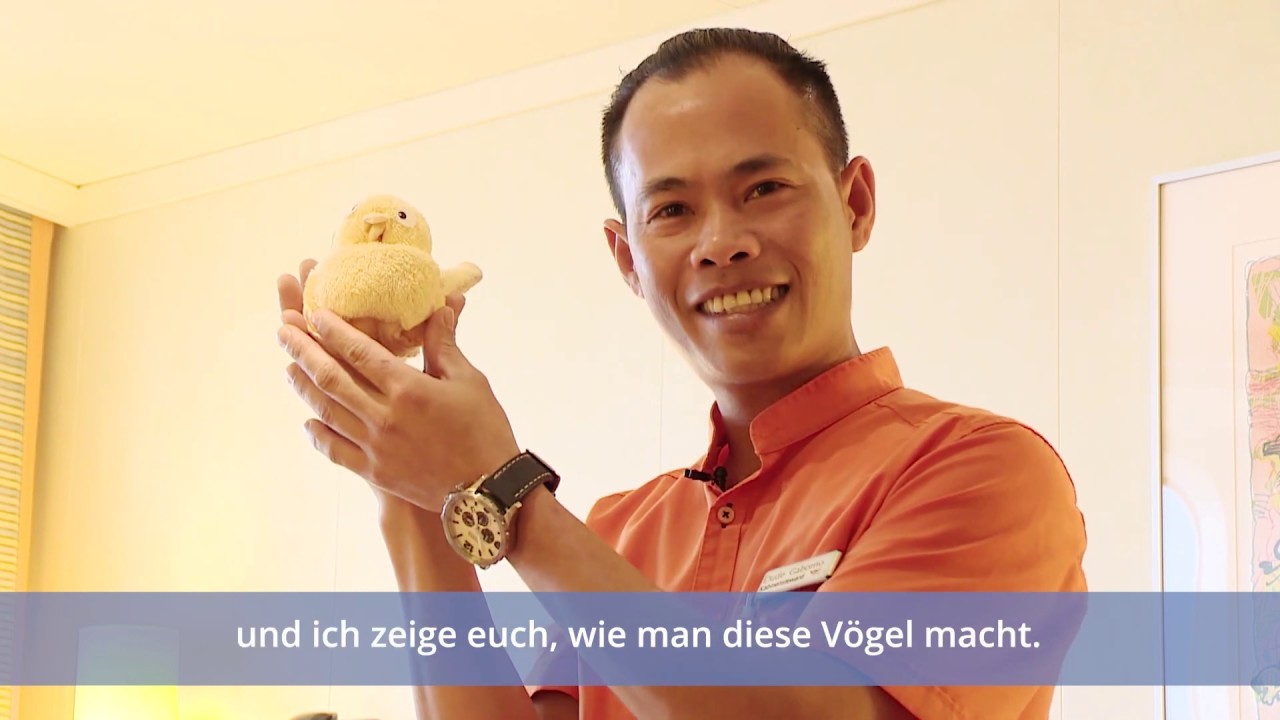 #welovetoseeyouagain | Handtuch-Origami DIY "Der Vogel"