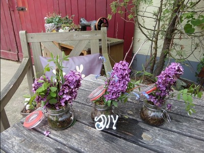 3x DIY: SHABBY CHIC Blumen DEKO in FLIEDER  & MEHR; Upcycling :))