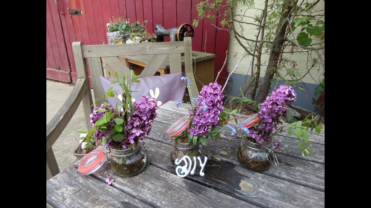 3x DIY: SHABBY CHIC Blumen DEKO in FLIEDER  & MEHR; Upcycling :))