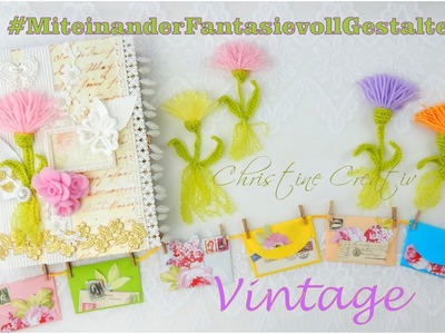 #MiteinanderFantasievollGestalten ???? #VintageBuchBox ???? PusteBlume häkeln  Briefumschläge basteln